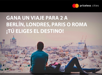 Viaje para dos personas a París, Londres, Berlín o Roma