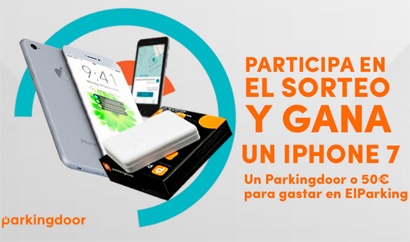 Iphone 7, dispositivo de Parkingdoor y 50 euros de saldo