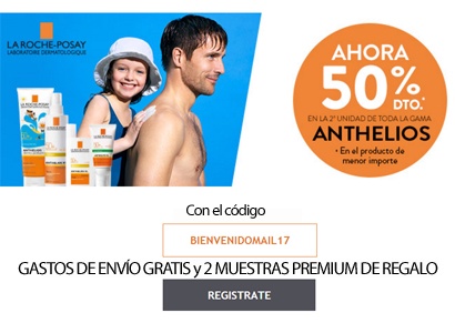 50% de descuento en la segunda unidad y muestras gratis