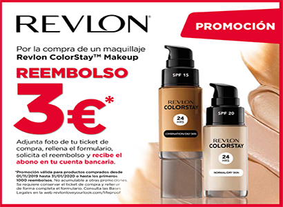 Reembolso de 3€ con Colorstay Make Up de Revlon