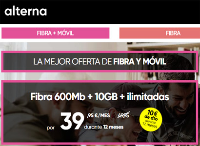 Descuento de 10 € al mes en fibra y móvil