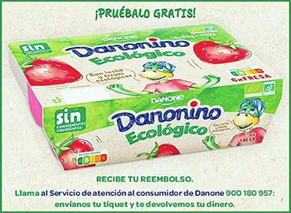 Reembolso de un Petit x6 de DANONINO ecológico de fresa