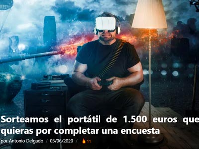 1 portátil a elegir con un valor de 1.500€ 