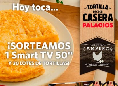 1 Smart TV 50 pulgadas y 30 lotes de tortillas receta casera