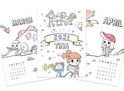 Calendarios personalizados para colorear