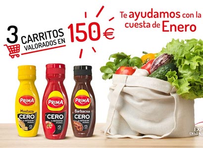 3 vales de 150€ y 3 lotes de salsas prima