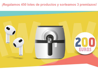 Auriculares inalámbricos, freidora de Aire, 200 € y un lote de productos