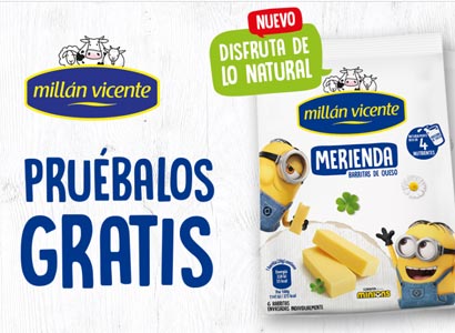 3.000 reembolsos del producto promocional  Merienda Barritas de Queso Millán Vicente